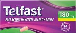 Telfast 180mg Hayfever Allergy Relief Tablets Box